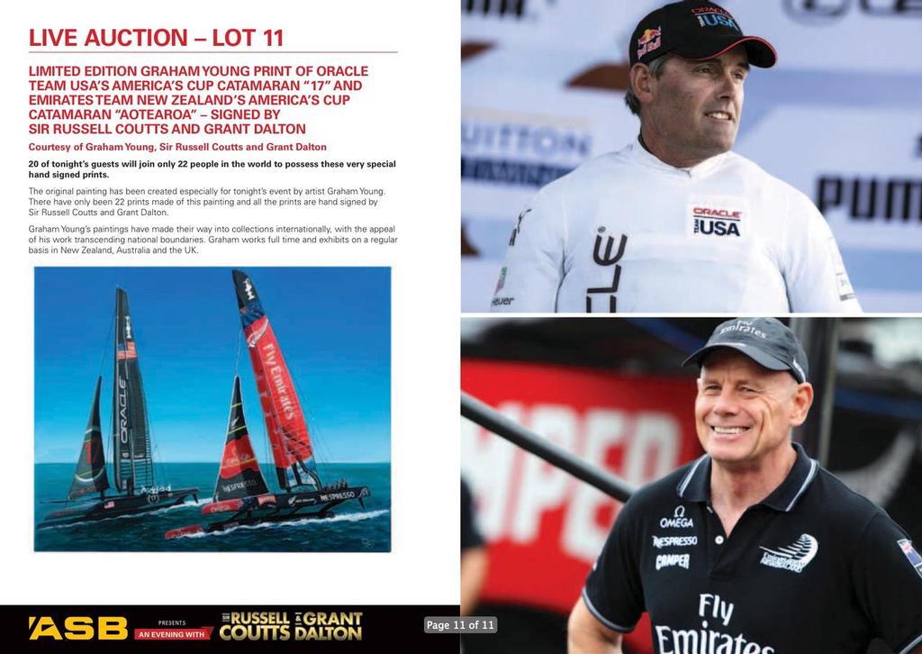 Auction Lot 11 - An Evening with Russell Coutts and Grant Dalton © SW